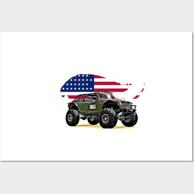 Jeep Offroad USA Print Wall Art by Auto-Prints